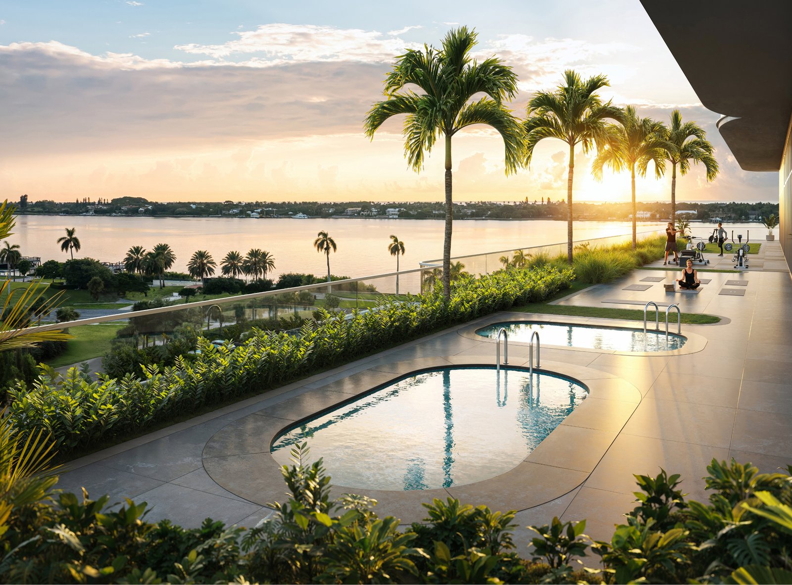 The cold plunge at Olara Residences — developer rendering