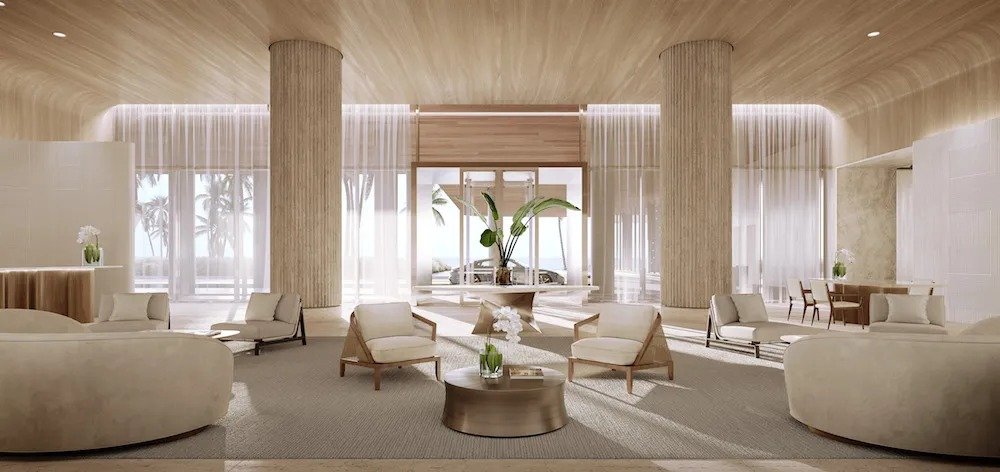 The lobby at Olara Residences — developer rendering