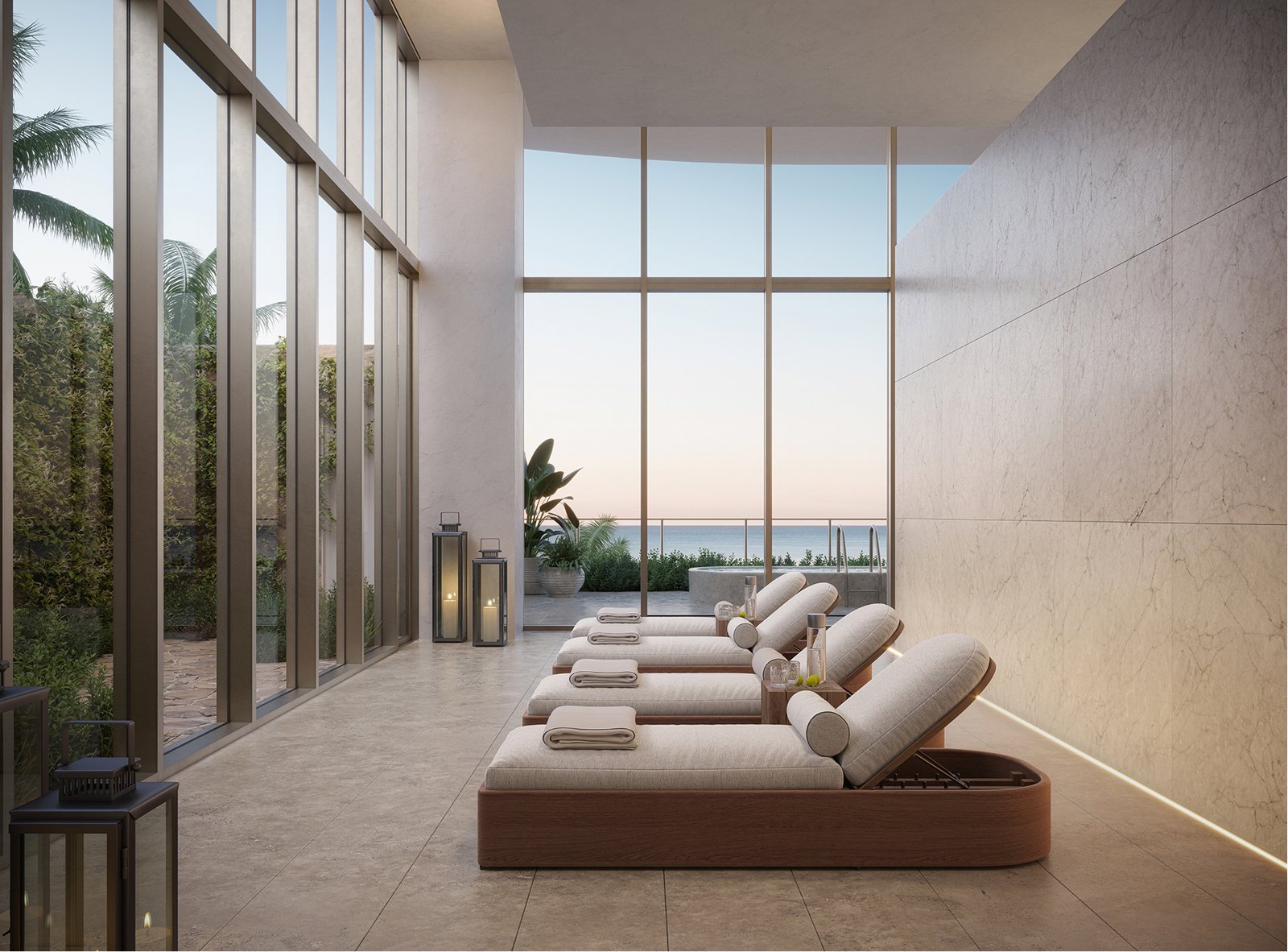 The spa beds at Olara Residences — developer rendering