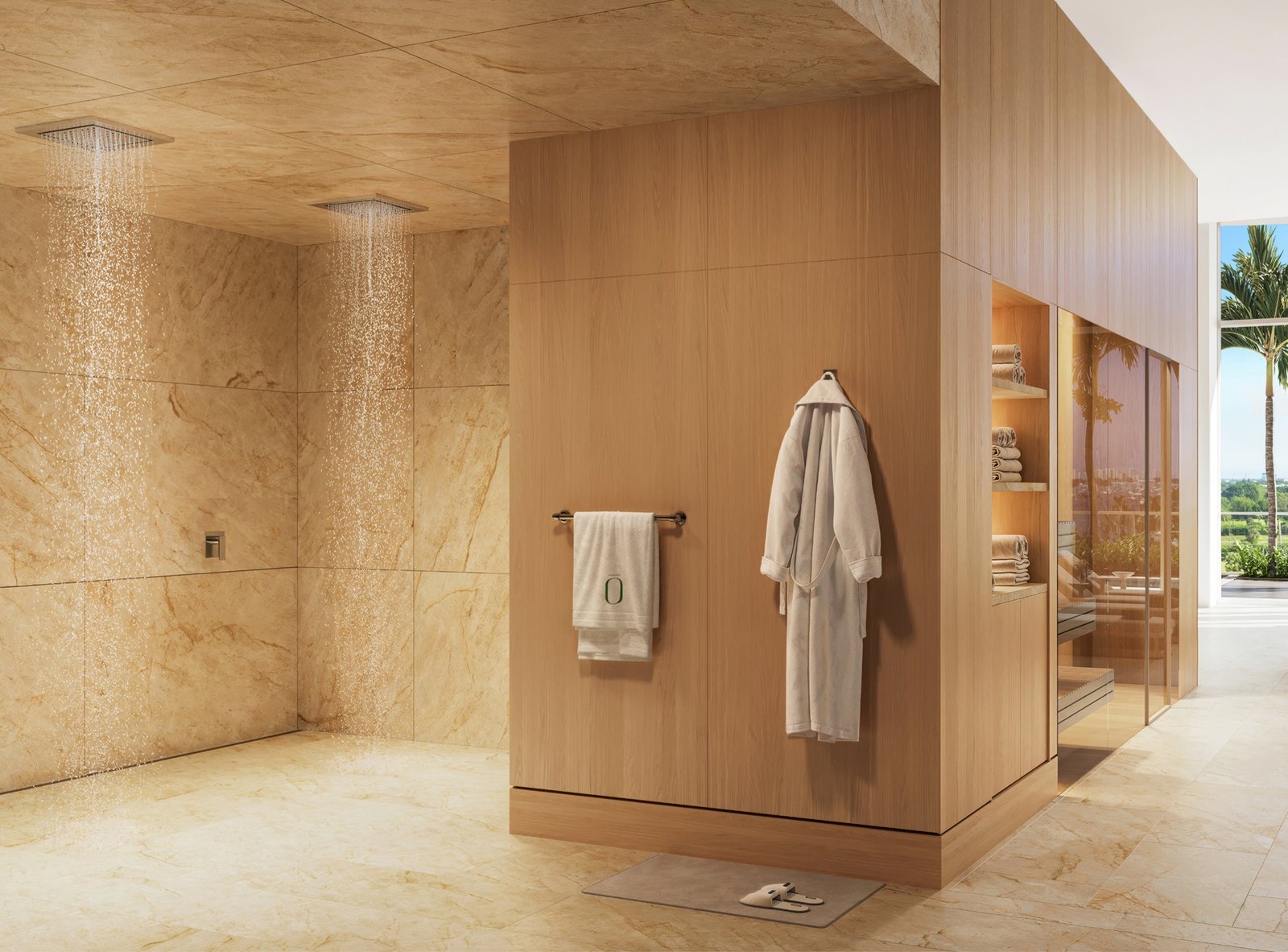 The spa shower at Olara Residences — developer rendering
