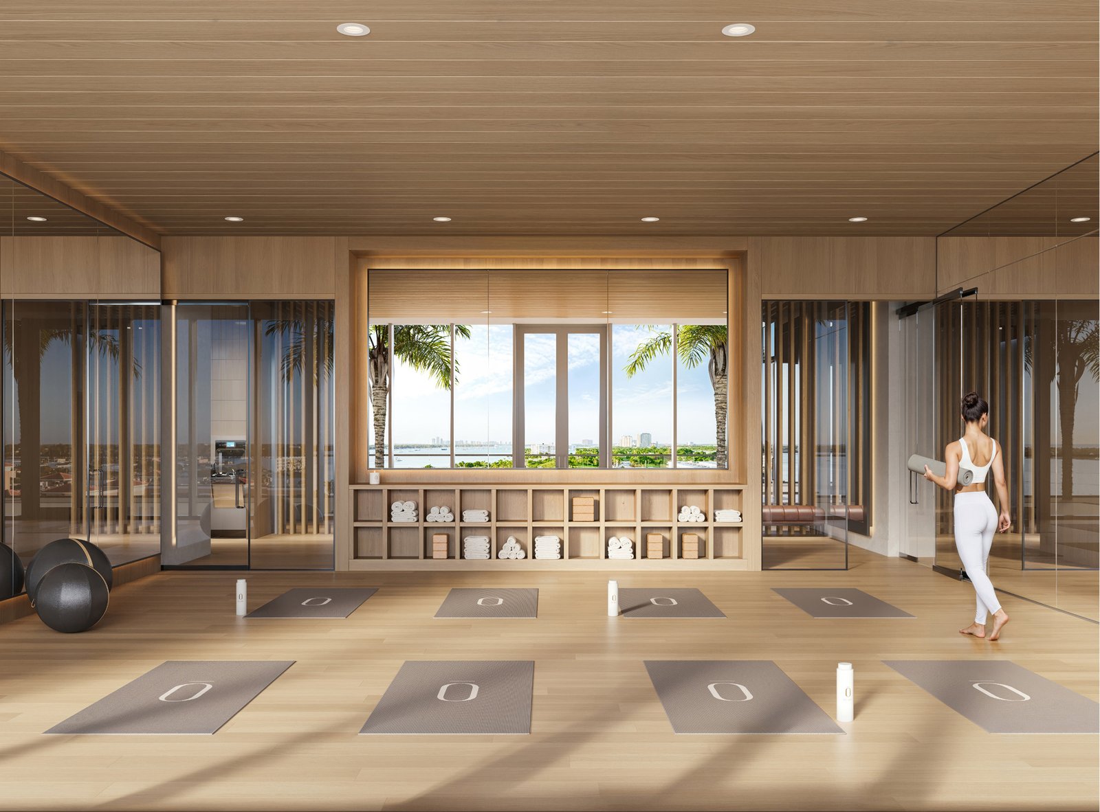 The yoga studio at Olara Residences — developer rendering