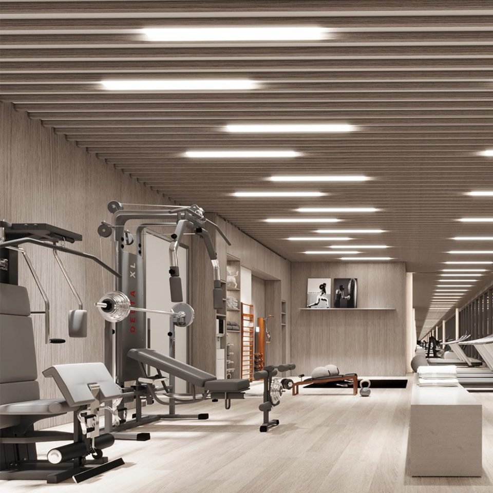 - Origin Residences Bay Harbor The fitness centre at Origin Residences Bay Harbor — developer rendering