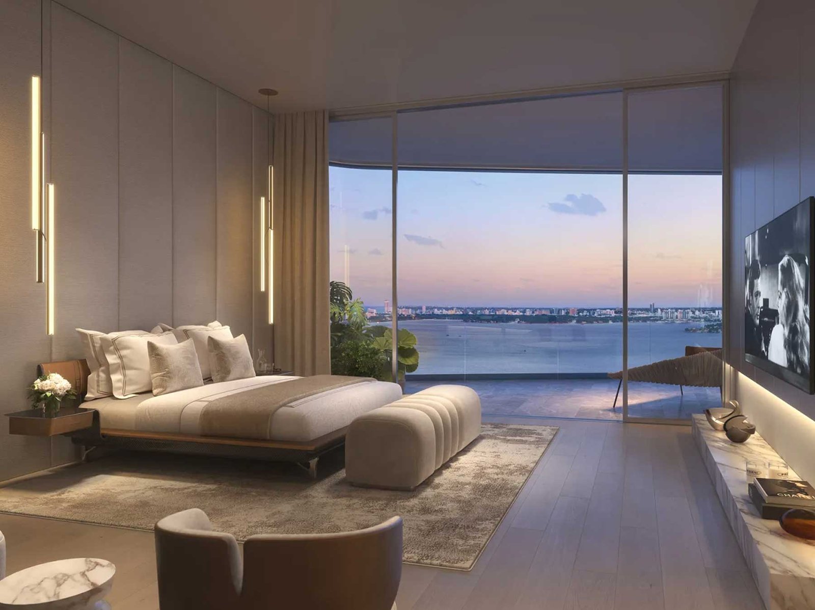 - Pagani Residences Pagani Residences tower massing against Biscayne Bay — developer rendering