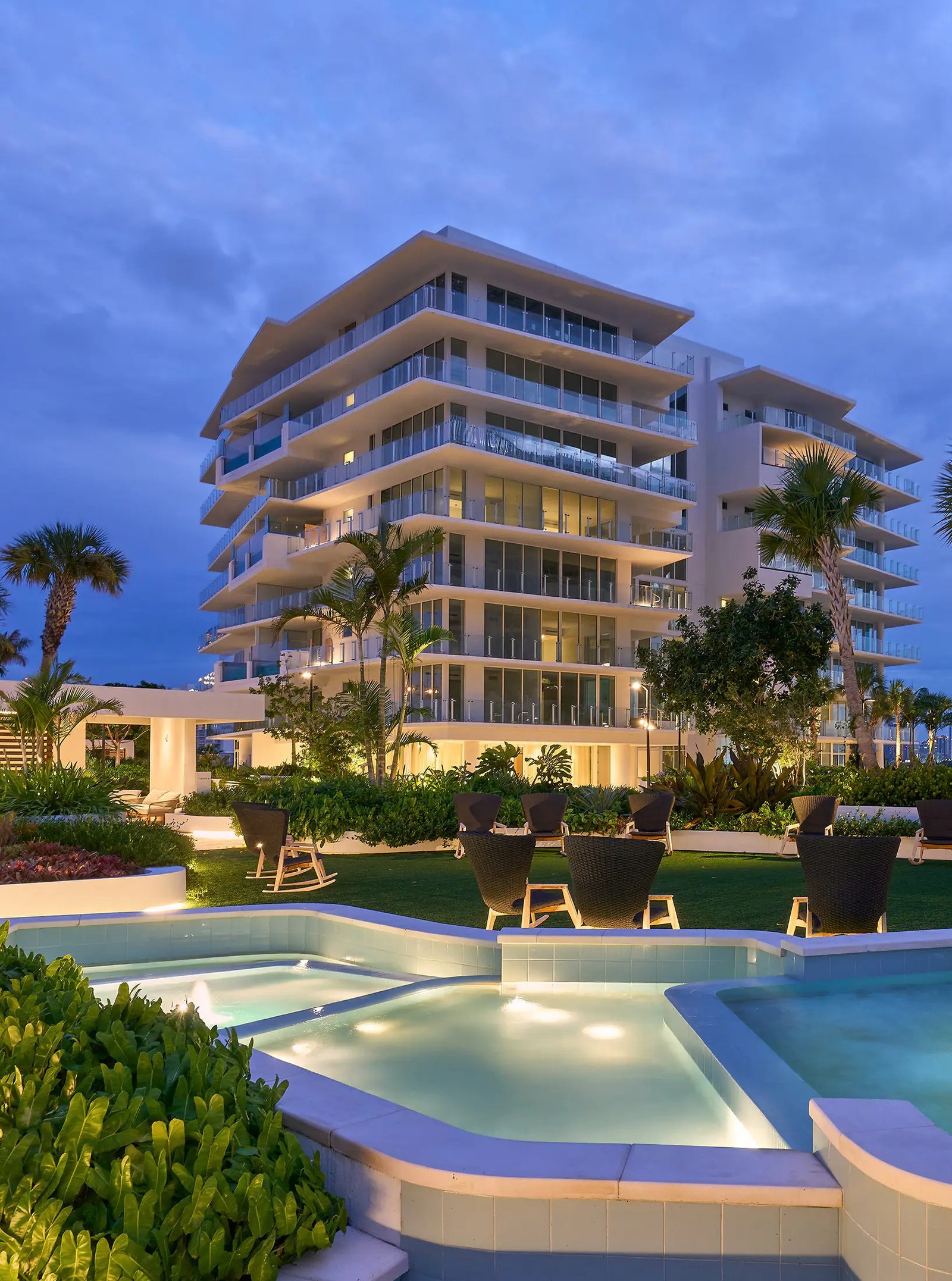 - Pier 66 Residences The Indigo residences at Pier Sixty-Six above the pool — developer image