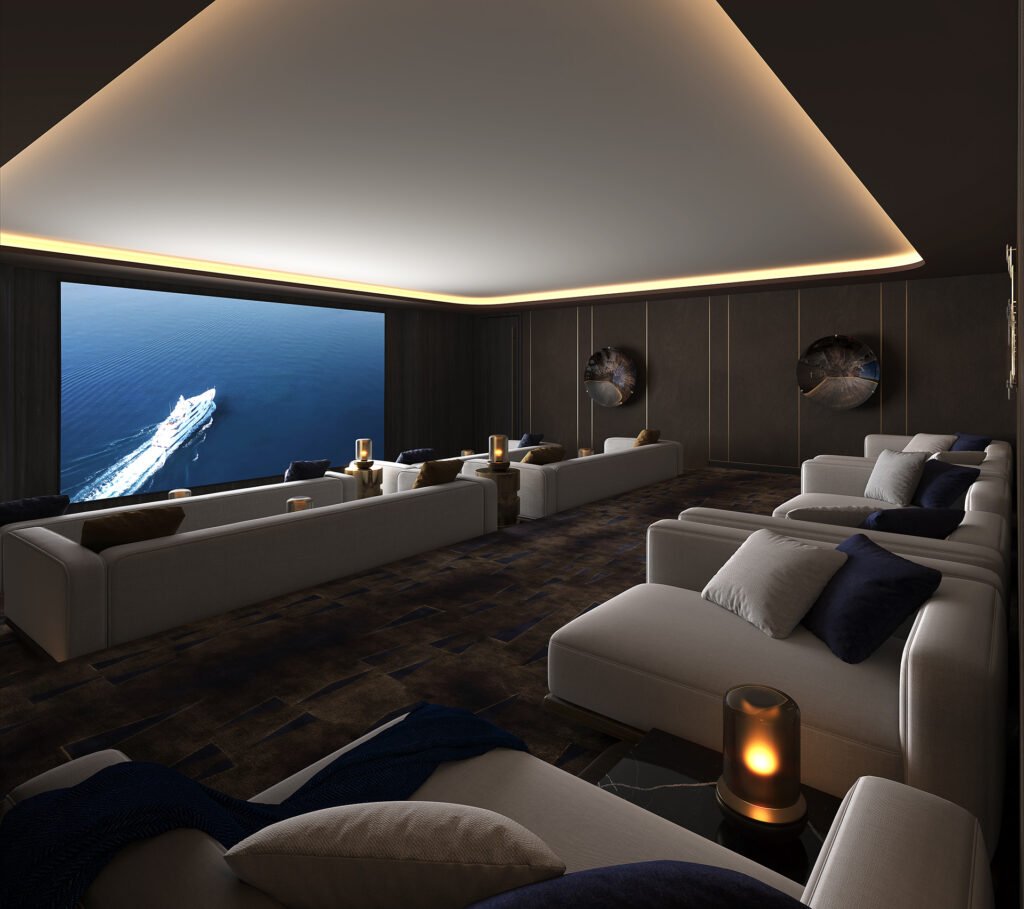 Rivage Bal Harbour private screening room — developer rendering