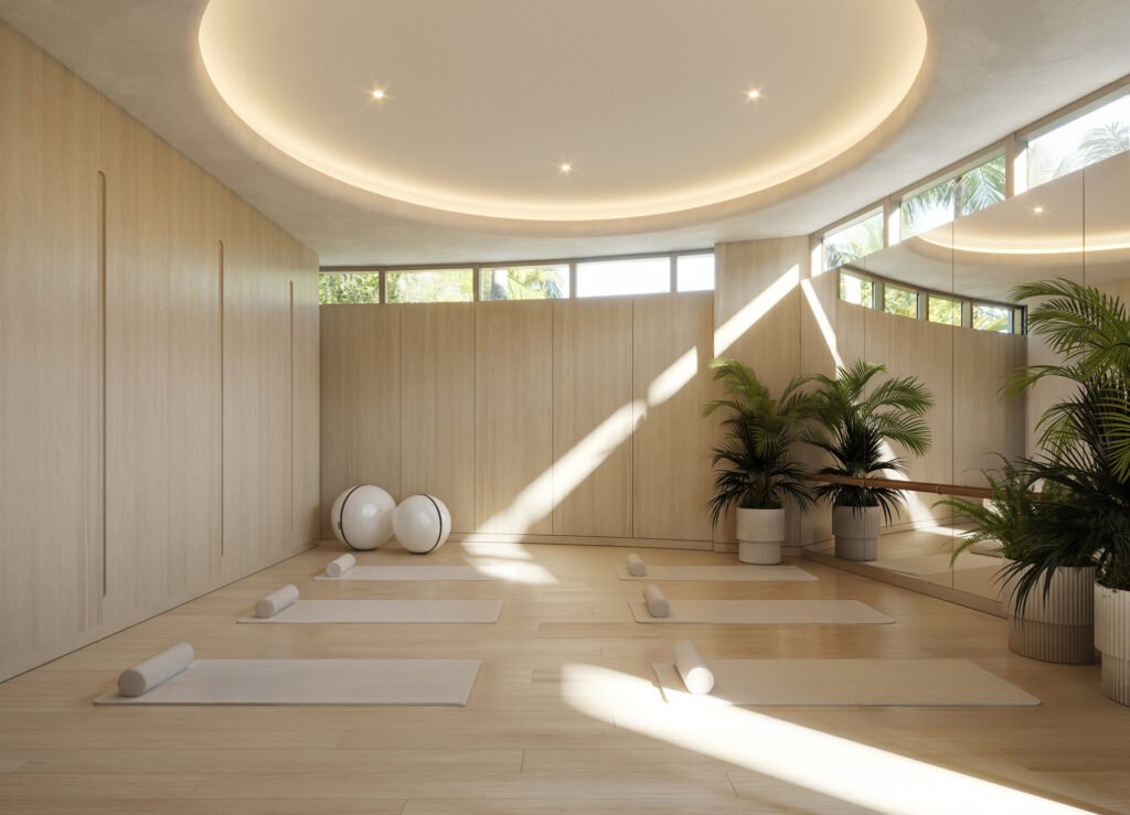 Rivage Bal Harbour yoga and movement studio — developer rendering