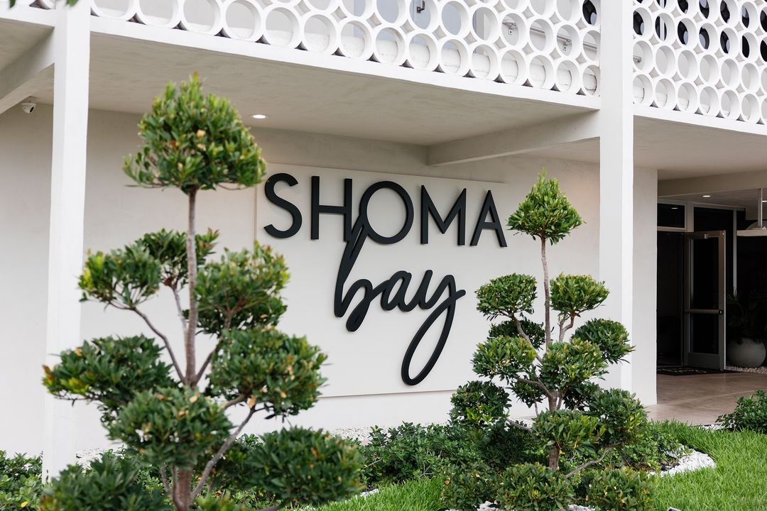 The Shoma Bay signage at the entrance, North Bay Village