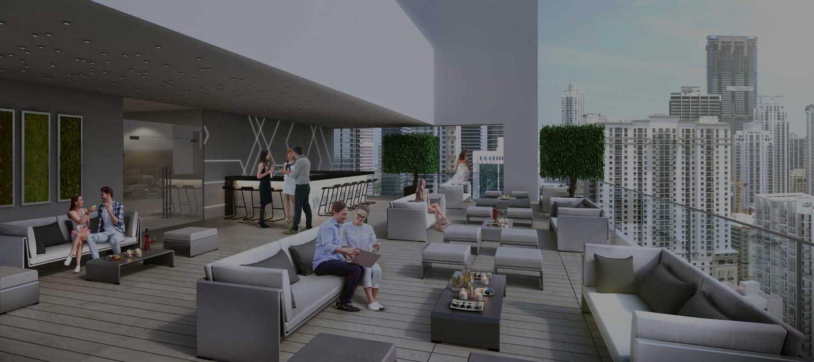 The amenity terrace at Smart Brickell