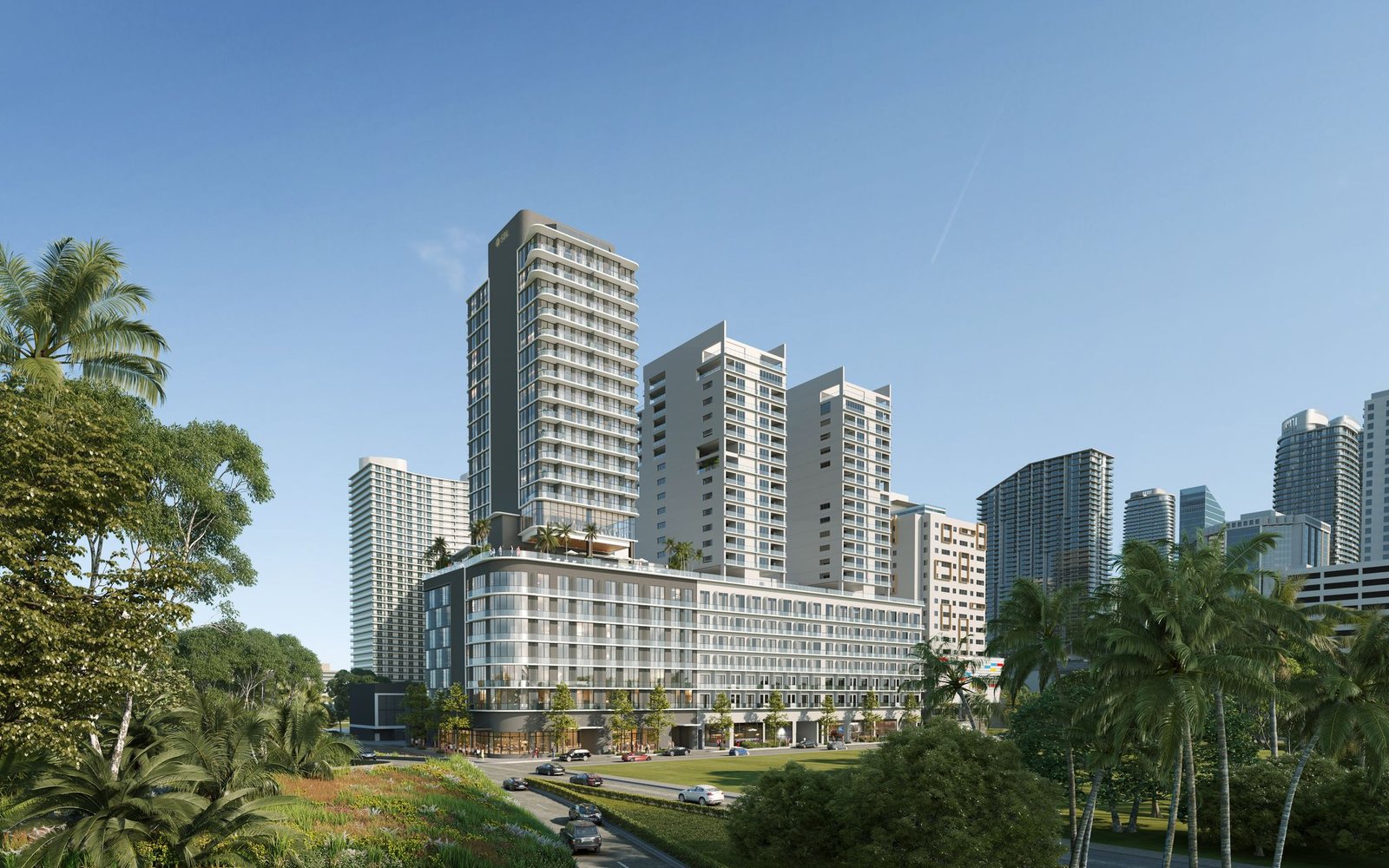 The Smart Brickell complex seen from the north