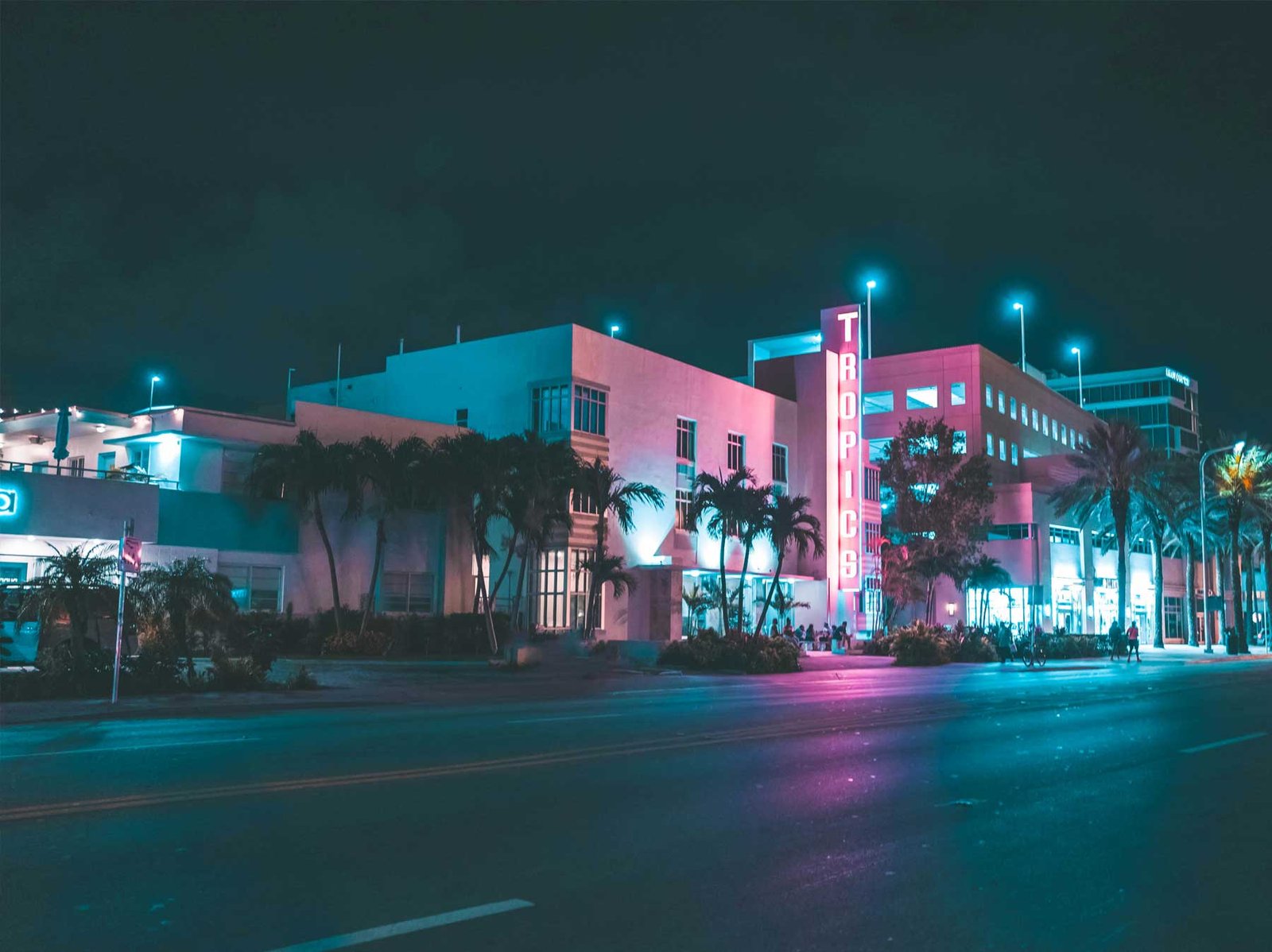 - Casa Grande South Beach Ocean Drive lit with neon at night in South Beach — the area where Casa Grande South Beach is located