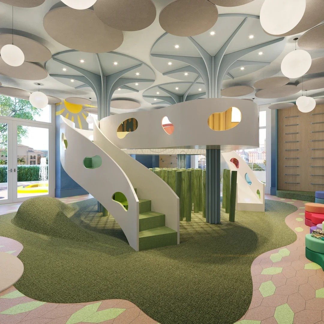 The children&amp;#x27;s playroom at South Flagler House — developer rendering