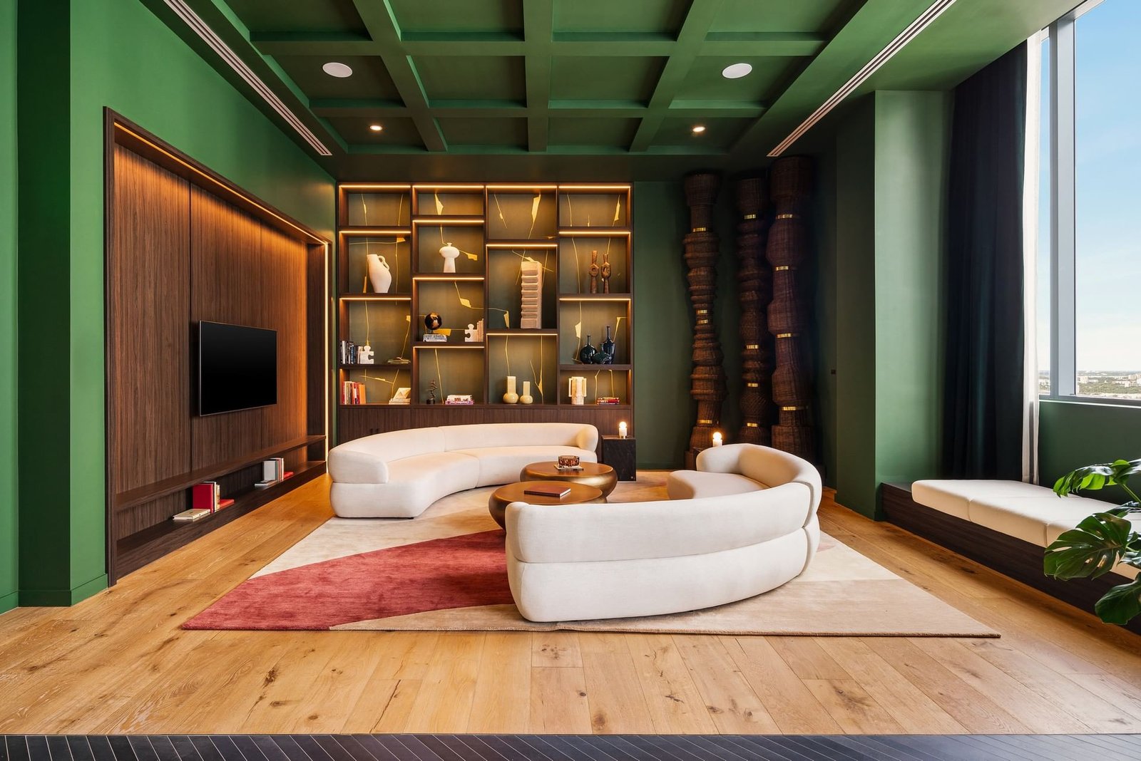 The club lounge at The Crosby at Miami Worldcenter