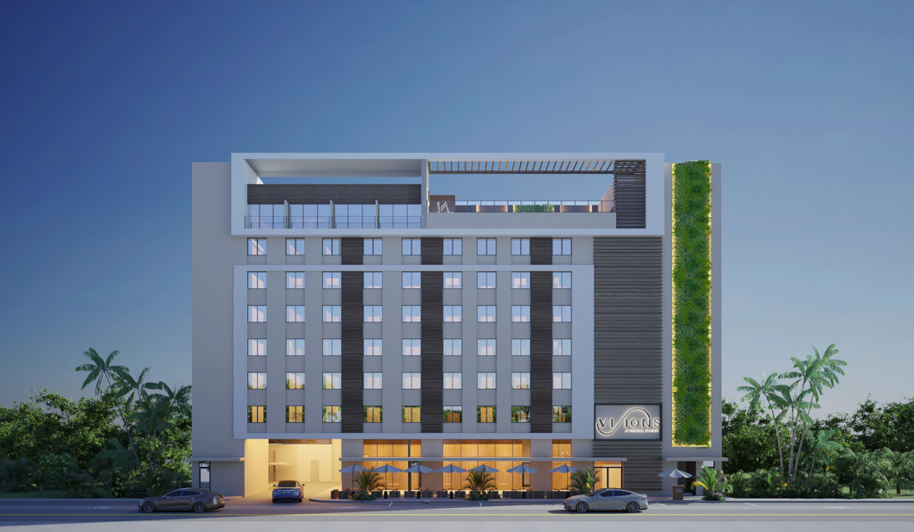 - Visions at Brickell Station The facade of Visions at Brickell Station — developer rendering