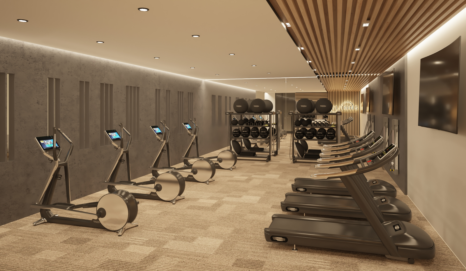 - Visions at Brickell Station The gym at Visions at Brickell Station — developer rendering