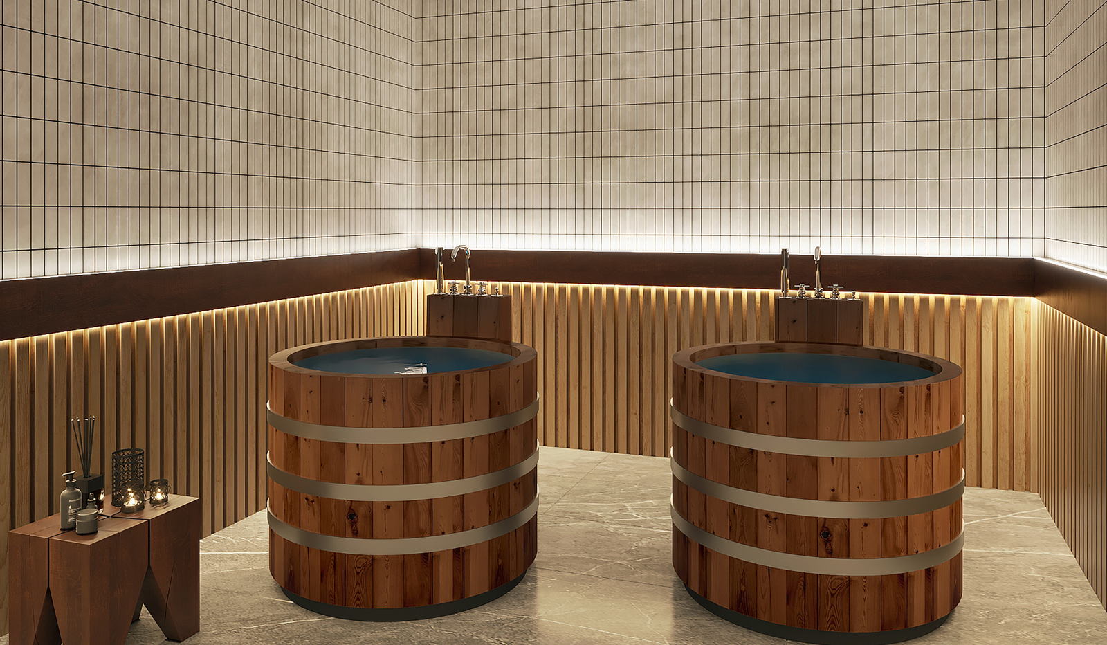 - Visions at Brickell Station The spa soaking tubs at Visions at Brickell Station — developer rendering