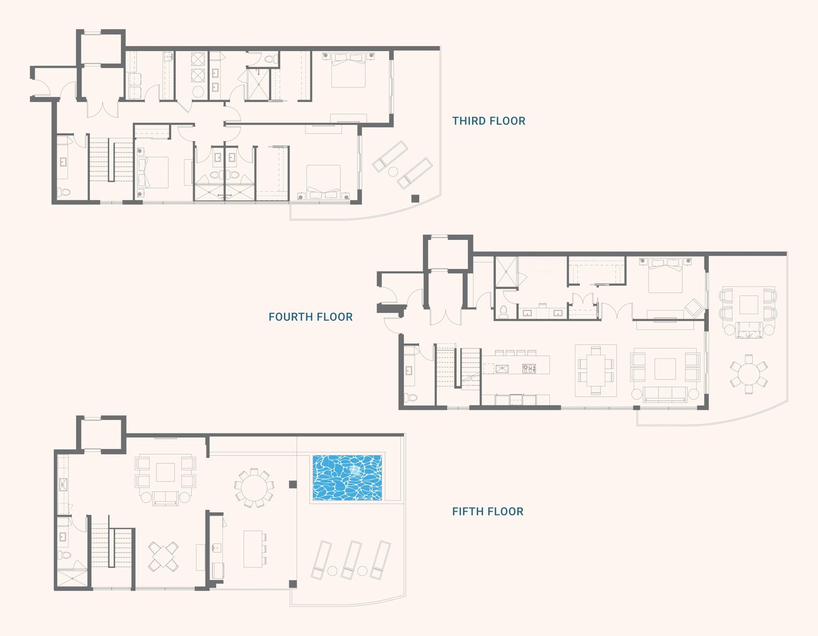 Floor plan for Townhouse C at Alba Palm Beach (full resolution)