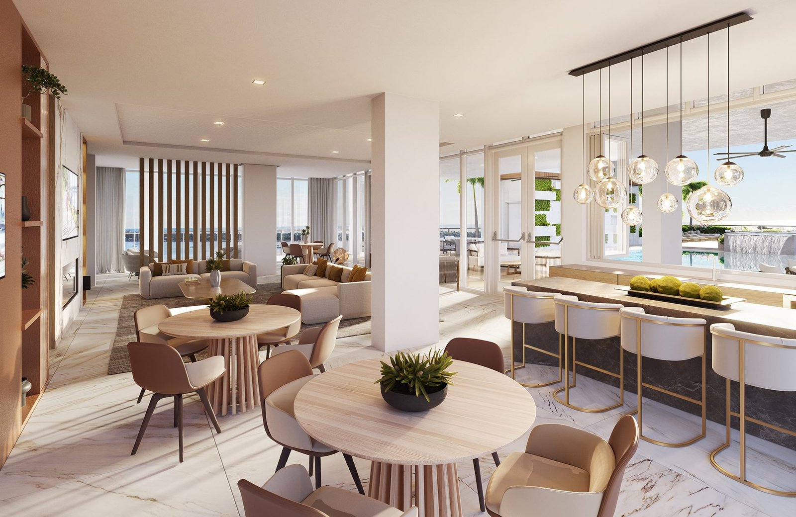Developer rendering of the owners lounge at Alba Palm Beach