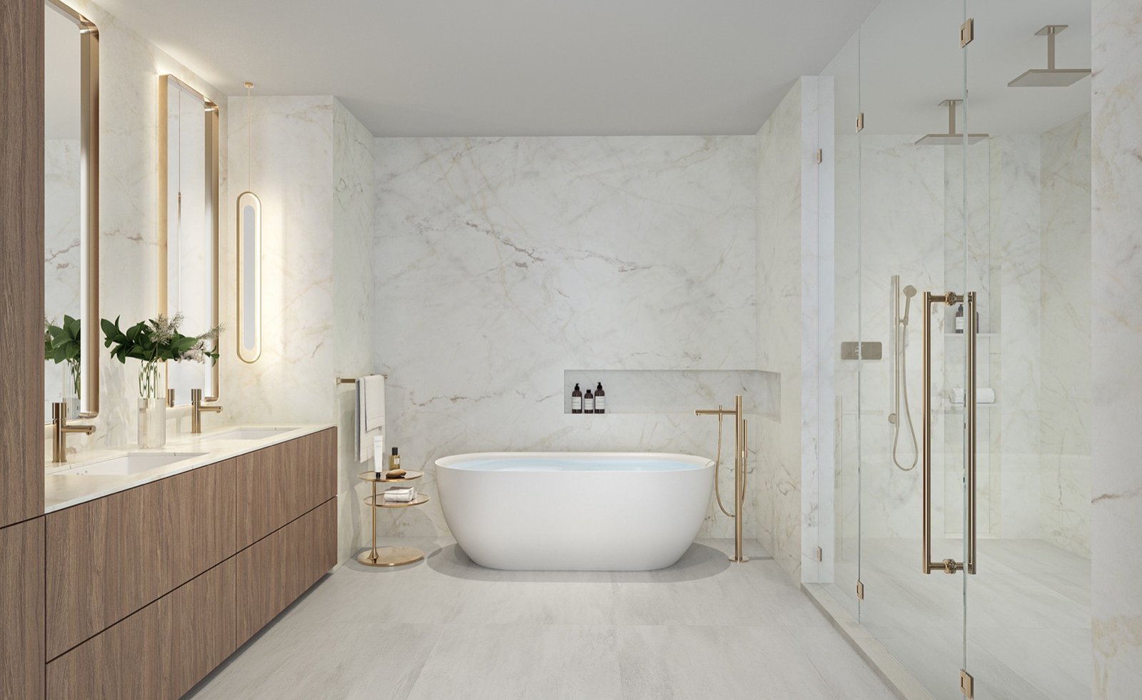 - Andare Residences Las Olas Andare Residences, Las Olas — baño de una residencia, render del desarrollador