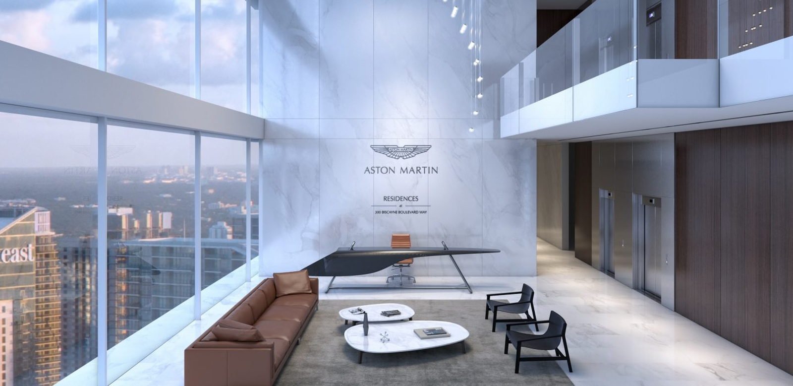 A double-height residence with two levels of glazing — developer rendering