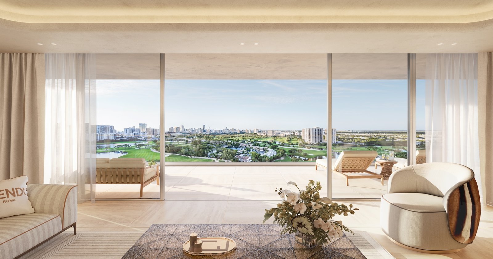 The view from an Avenia Aventura terrace, developer rendering