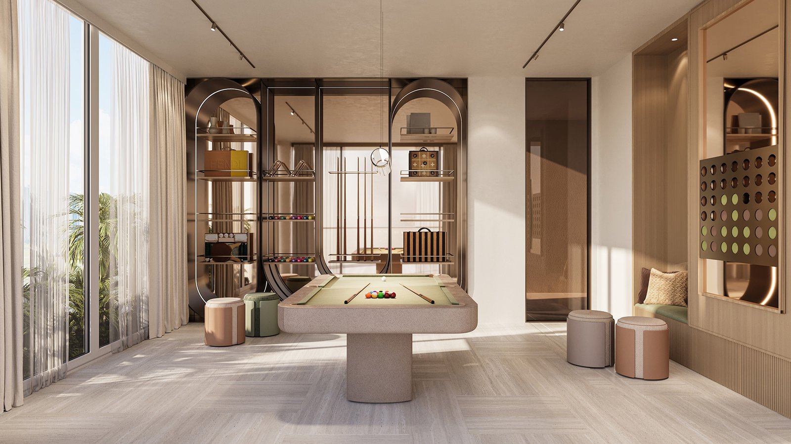 The games lounge at Avenia Aventura, developer rendering
