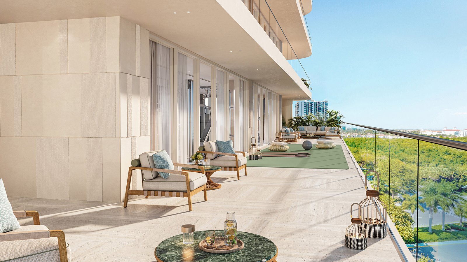 The outdoor fitness lawn at Avenia Aventura, developer rendering