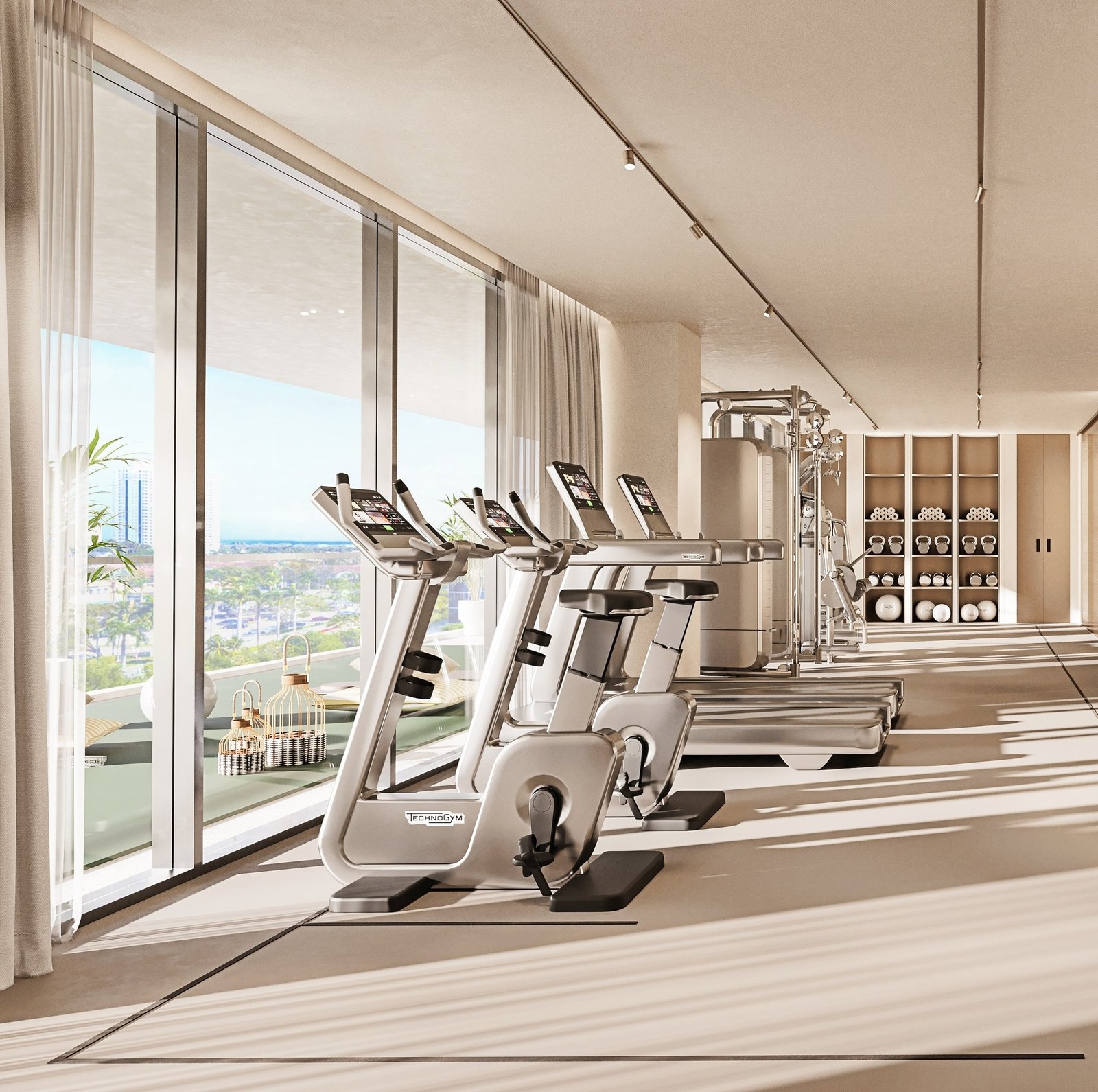 The gym at Avenia Aventura, developer rendering