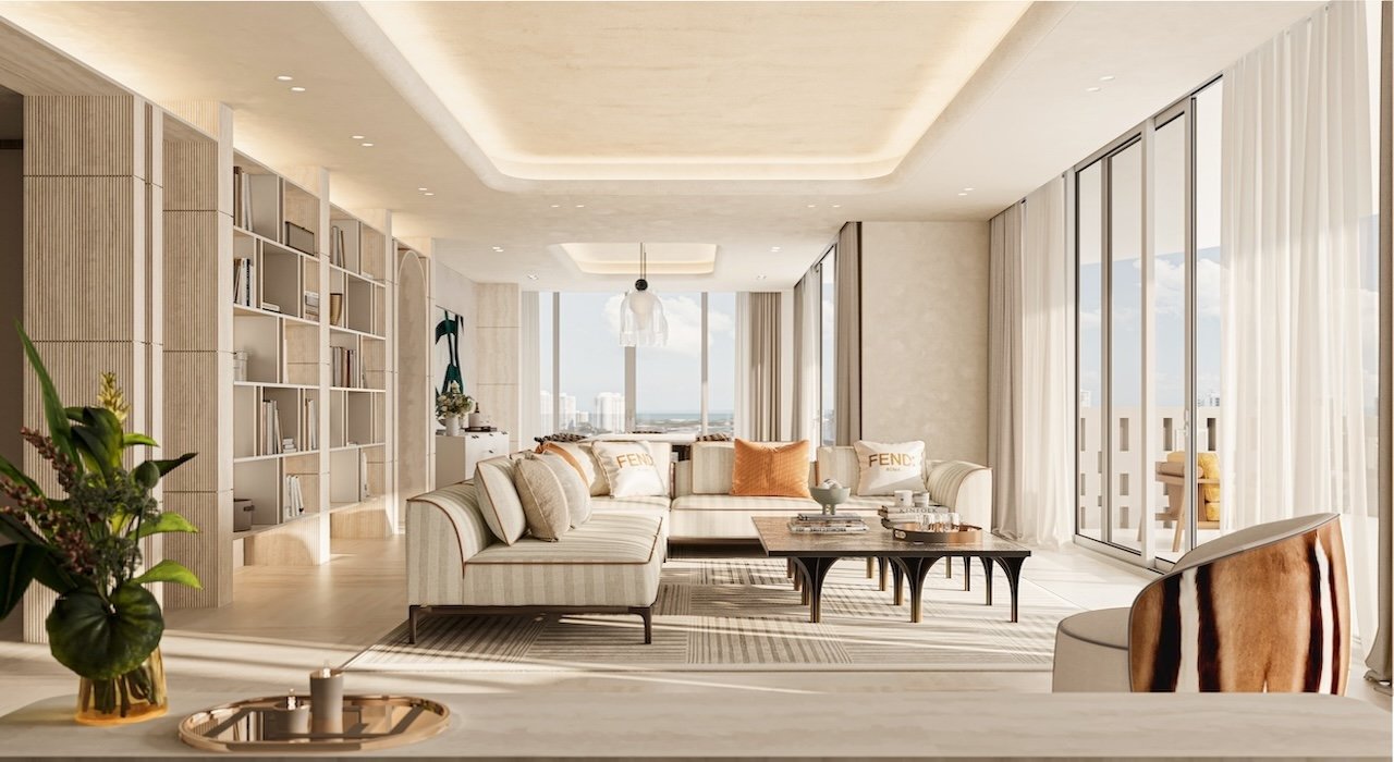 A living area in an Avenia Aventura residence, developer rendering