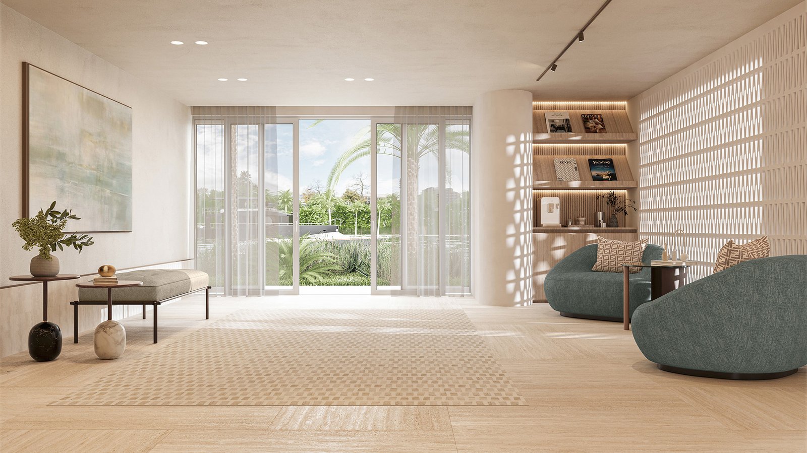 The marina lobby at Avenia Aventura, developer rendering