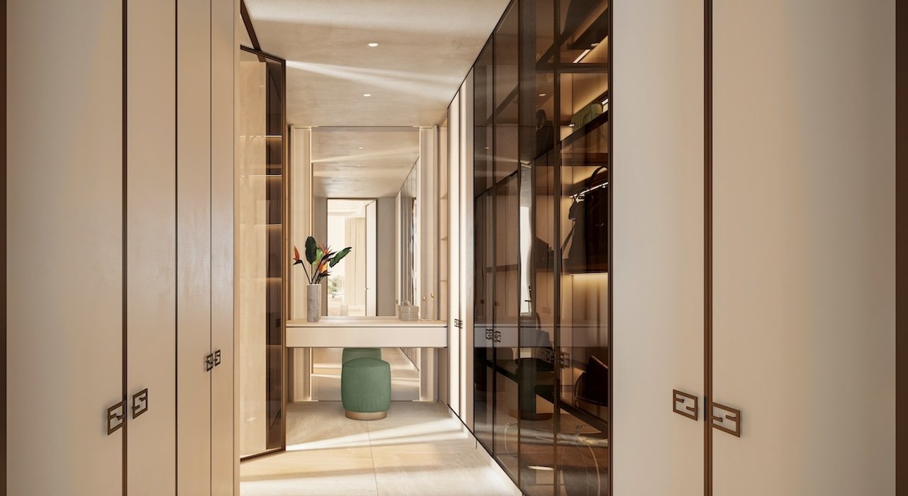 A primary walk-in closet at Avenia Aventura, developer rendering