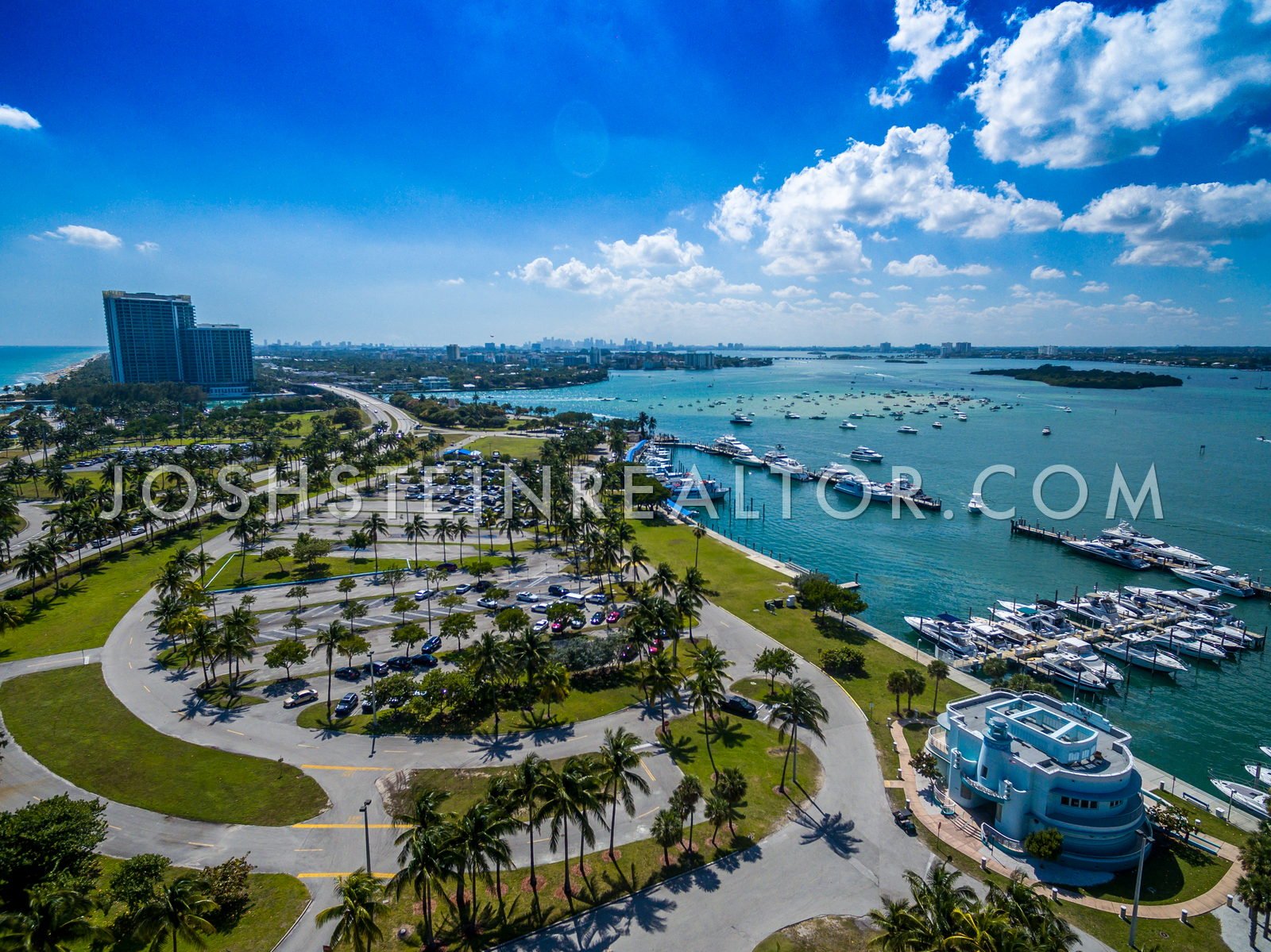 Aerial view of Haulover in Bal Harbour, Miami