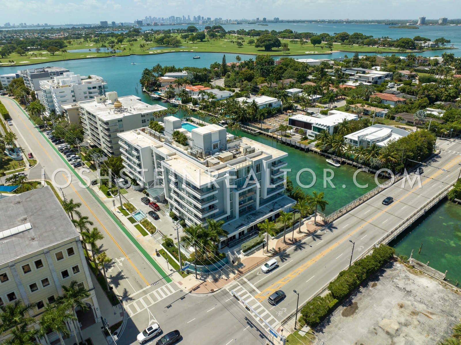 Aerial view of Bay Harbor Islands, Miami