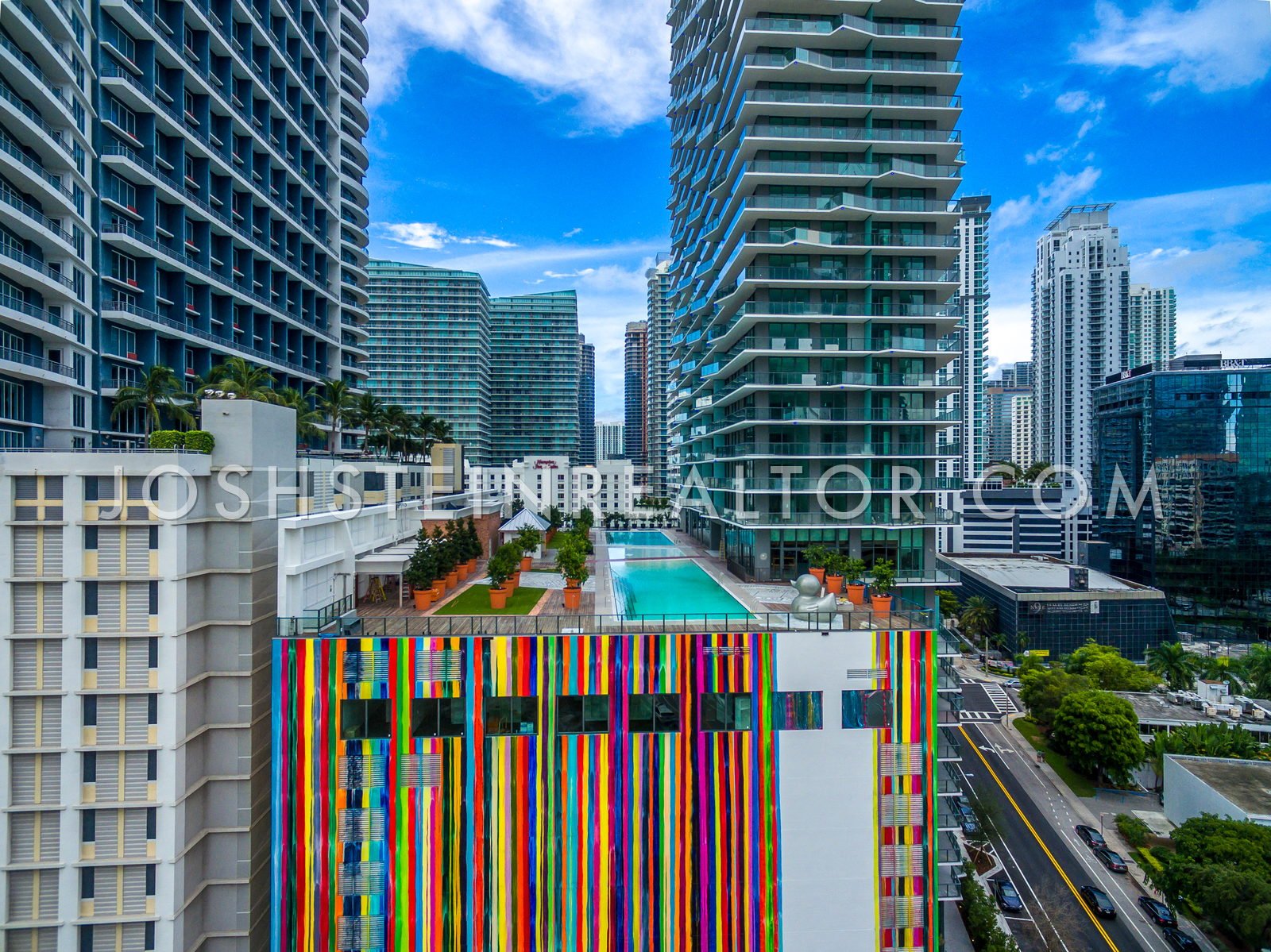 Aerial view of SLS Brickell in Brickell
