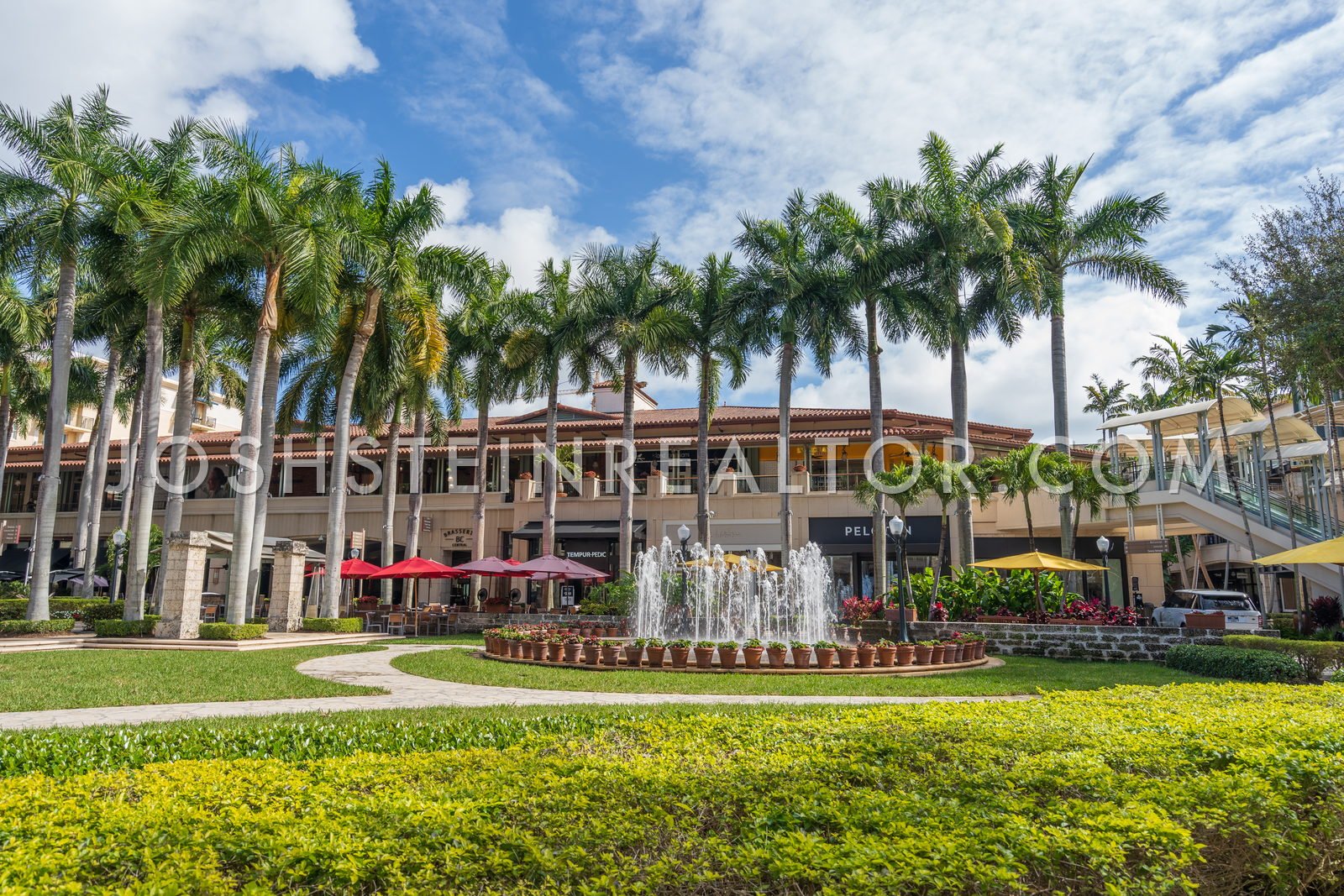 Aerial view of Merrick Park Shops in Coral Gables Condos and, Miami