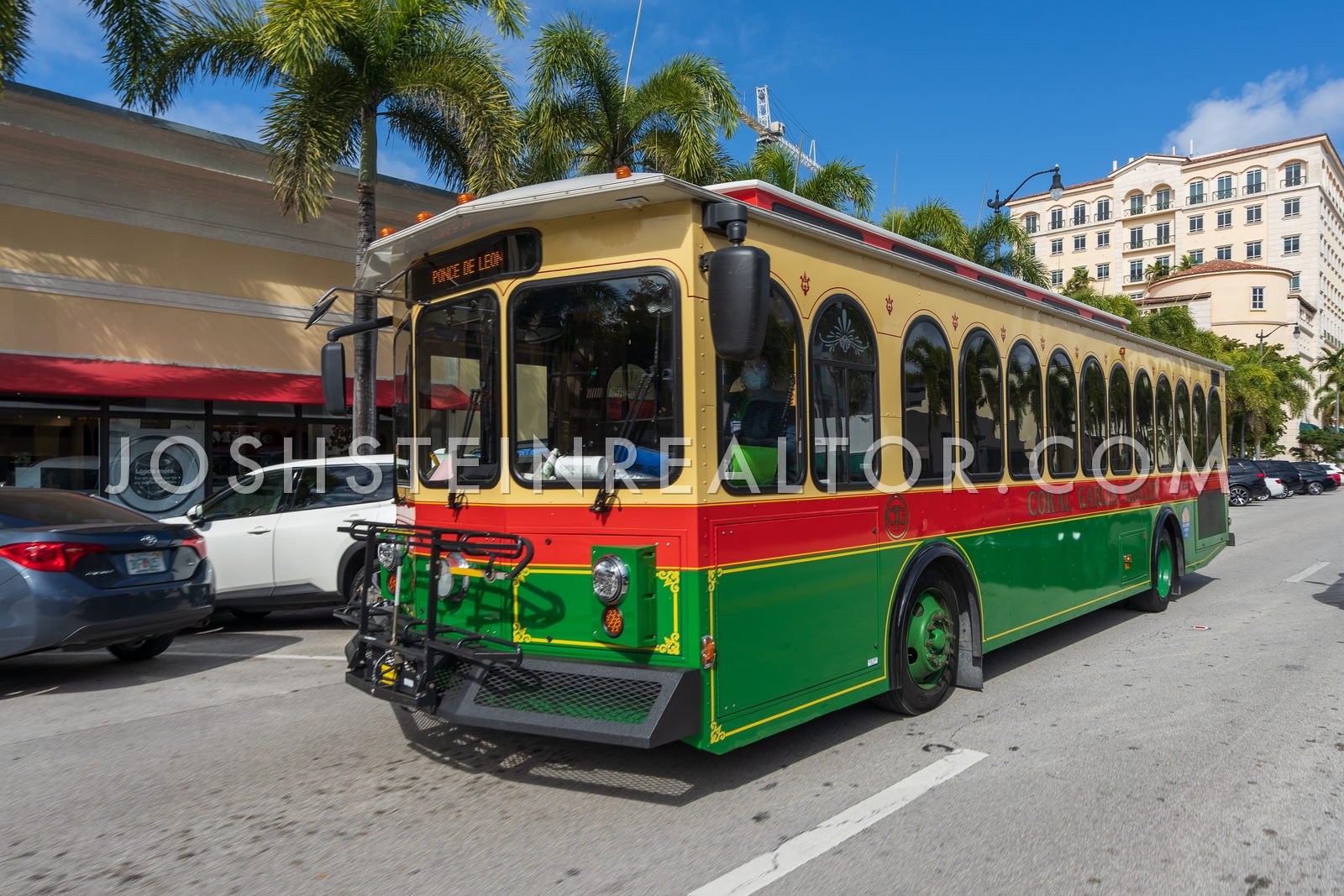 Aerial view of Trolley in Coral Gables Condos and, Miami