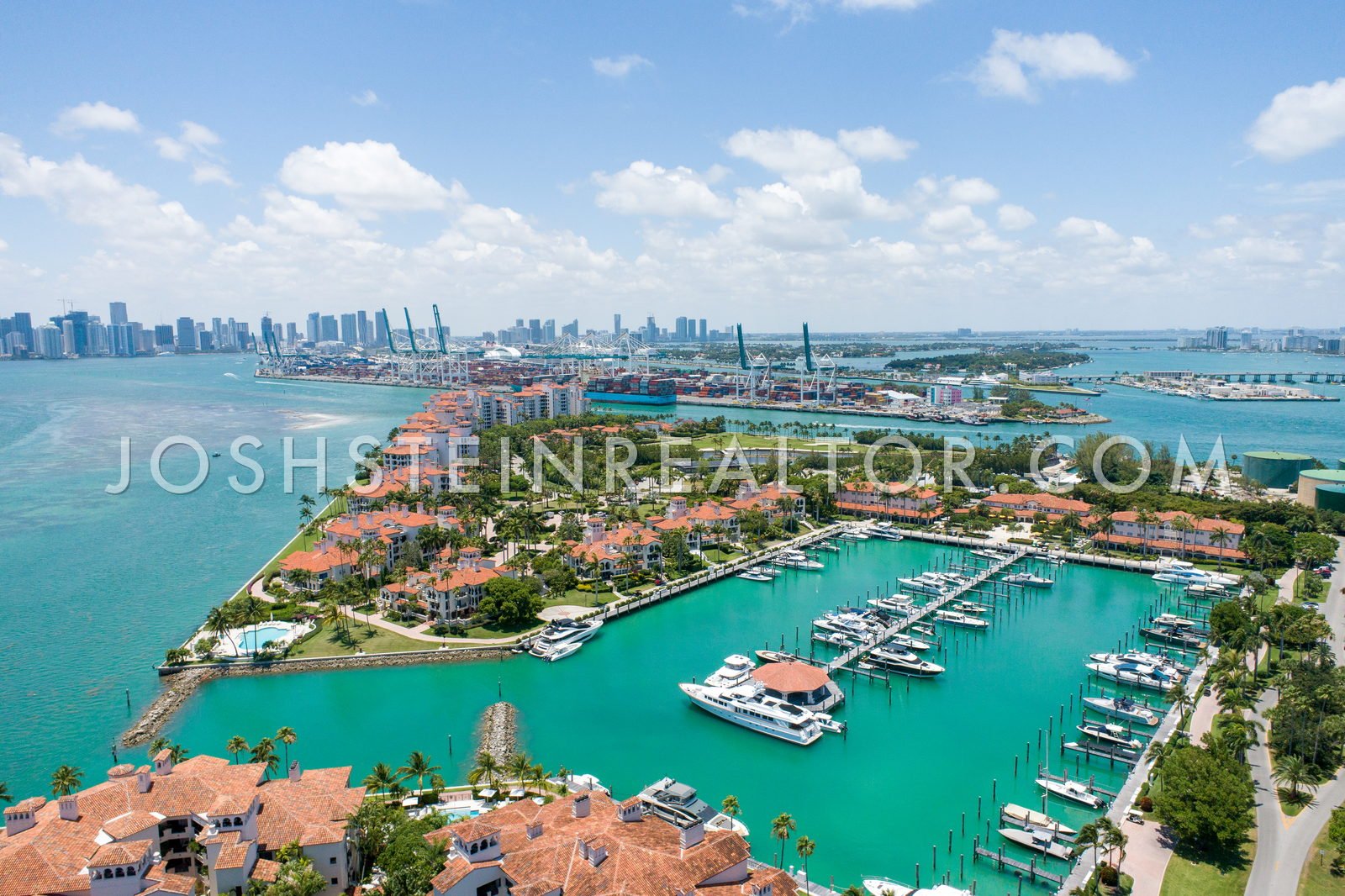 Fisher Island seen from the water, Miami