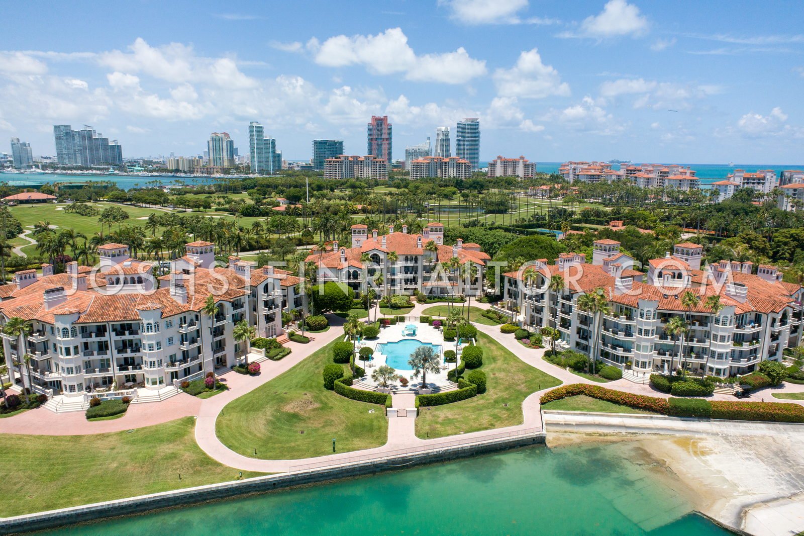 Aerial view of Fisher Island, Miami