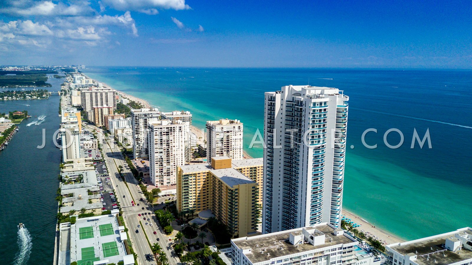 Aerial view of Hallandale Beach, Miami