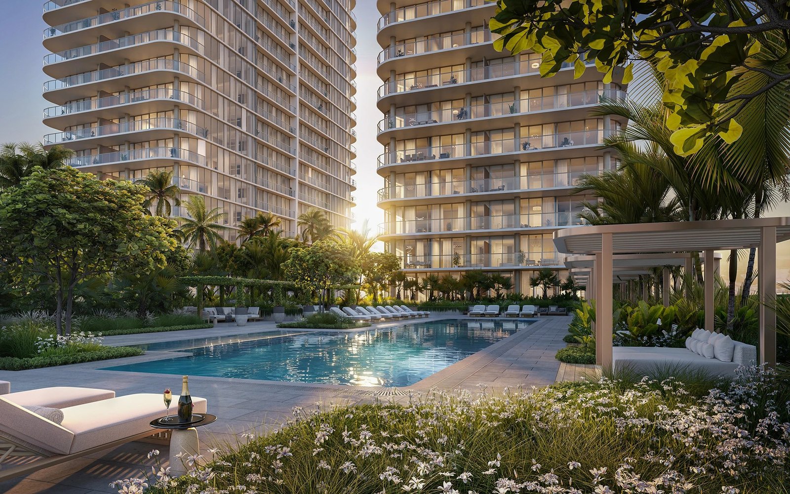 The north tower pool at Kempinski Residences Miami Design District