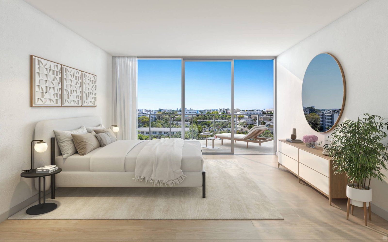 La Baia North, Bay Harbor Islands — recámara principal de una residencia, render del desarrollador