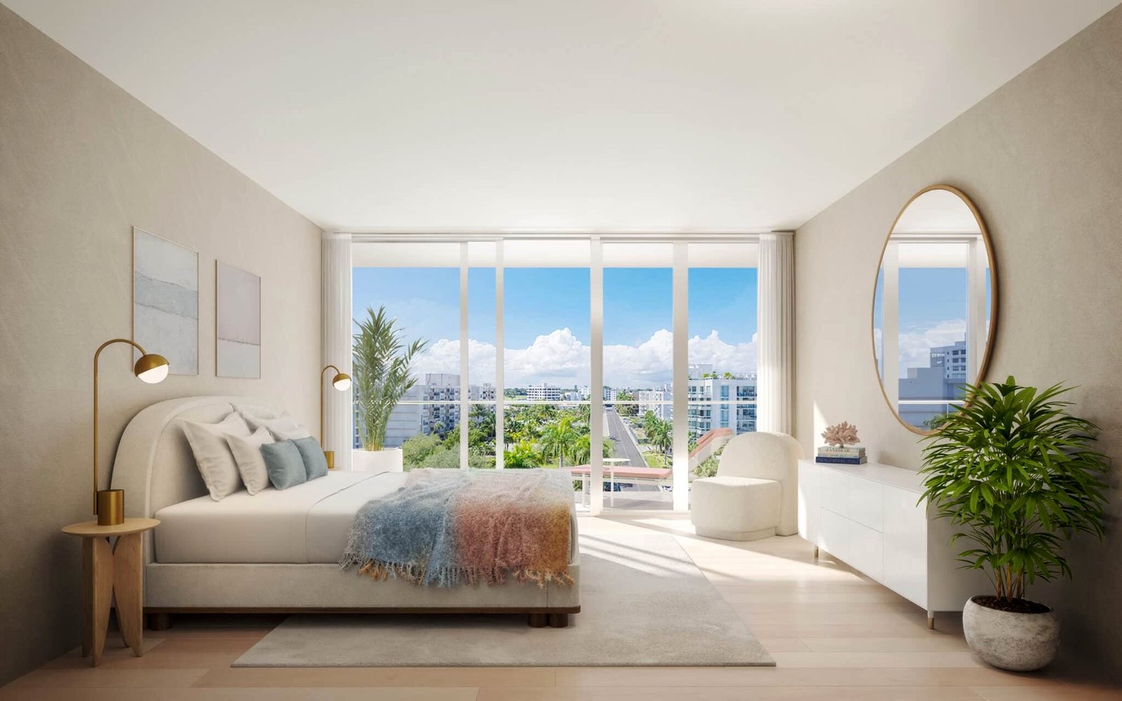 La Baia South, Bay Harbor Islands — recámara principal, render del desarrollador