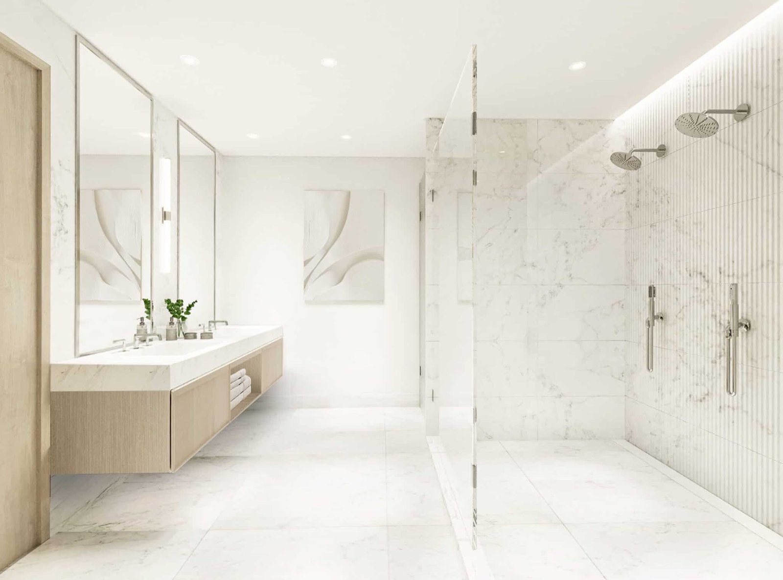 La Baia South, Bay Harbor Islands — baño principal, render del desarrollador