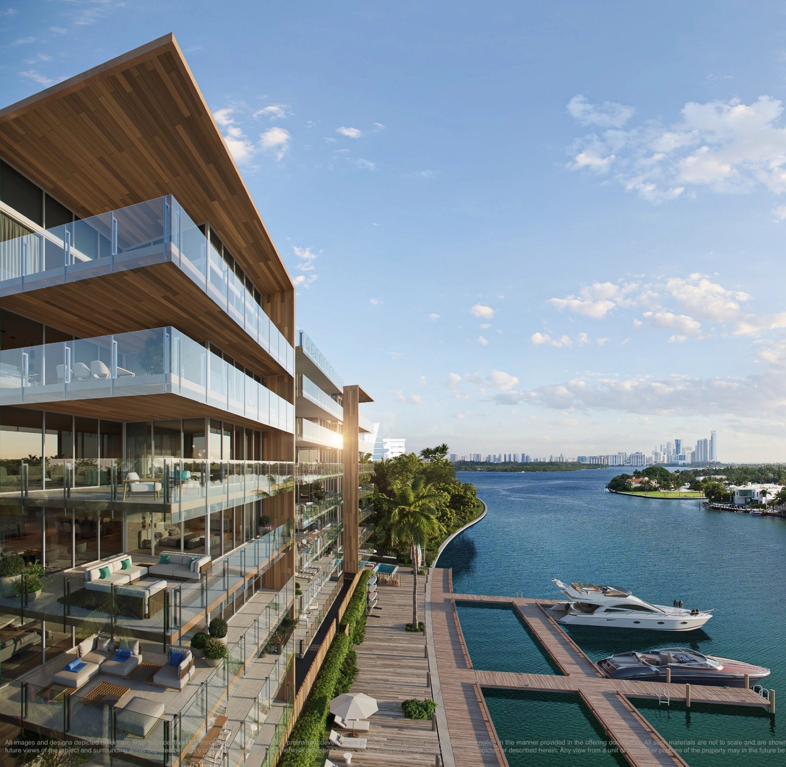 - La Maré Signature Collection La Maré Signature Collection, Bay Harbor Islands — exterior con marina privada, render del desarrollador