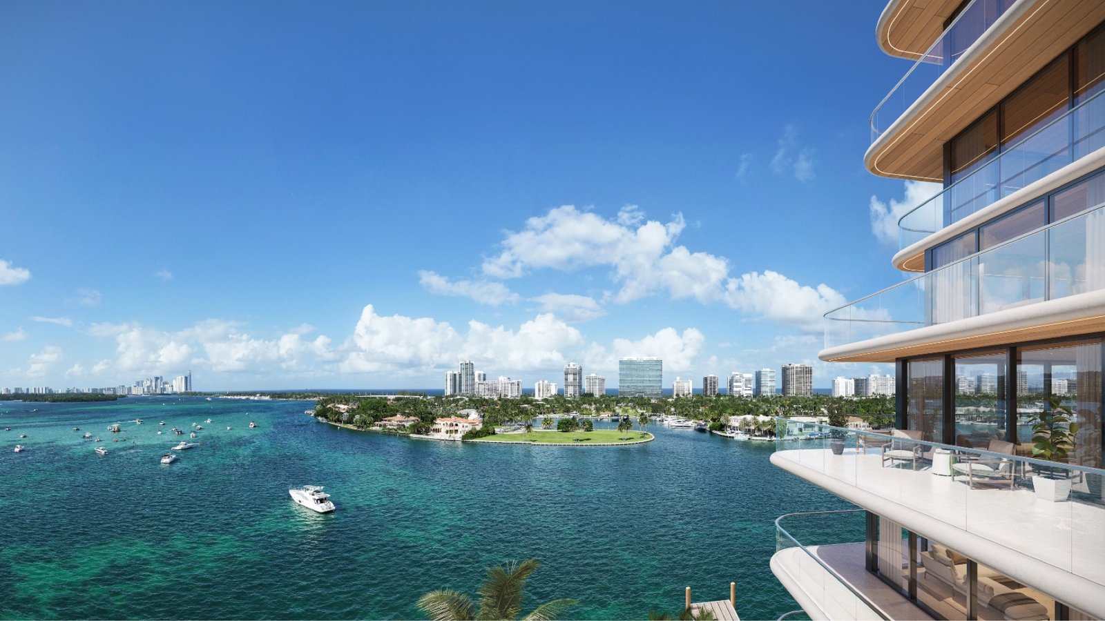 - La Maré Signature Collection La Maré Signature Collection, Bay Harbor Islands — exterior al atardecer, render del desarrollador