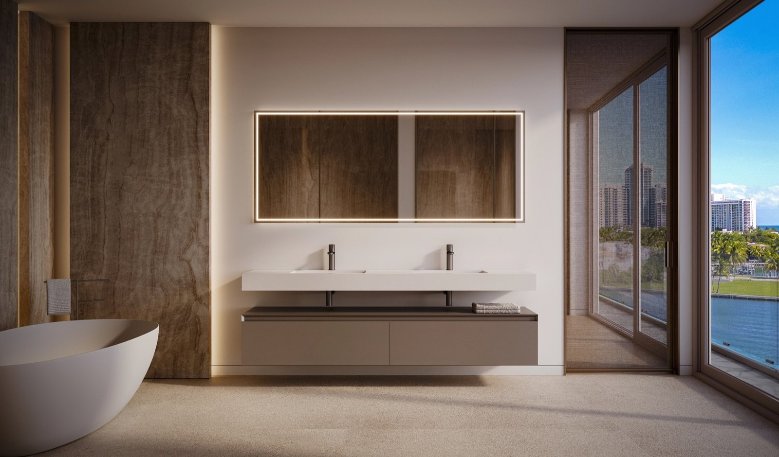 - La Maré Signature Collection La Maré Signature Collection, Bay Harbor Islands — baño principal, render del desarrollador