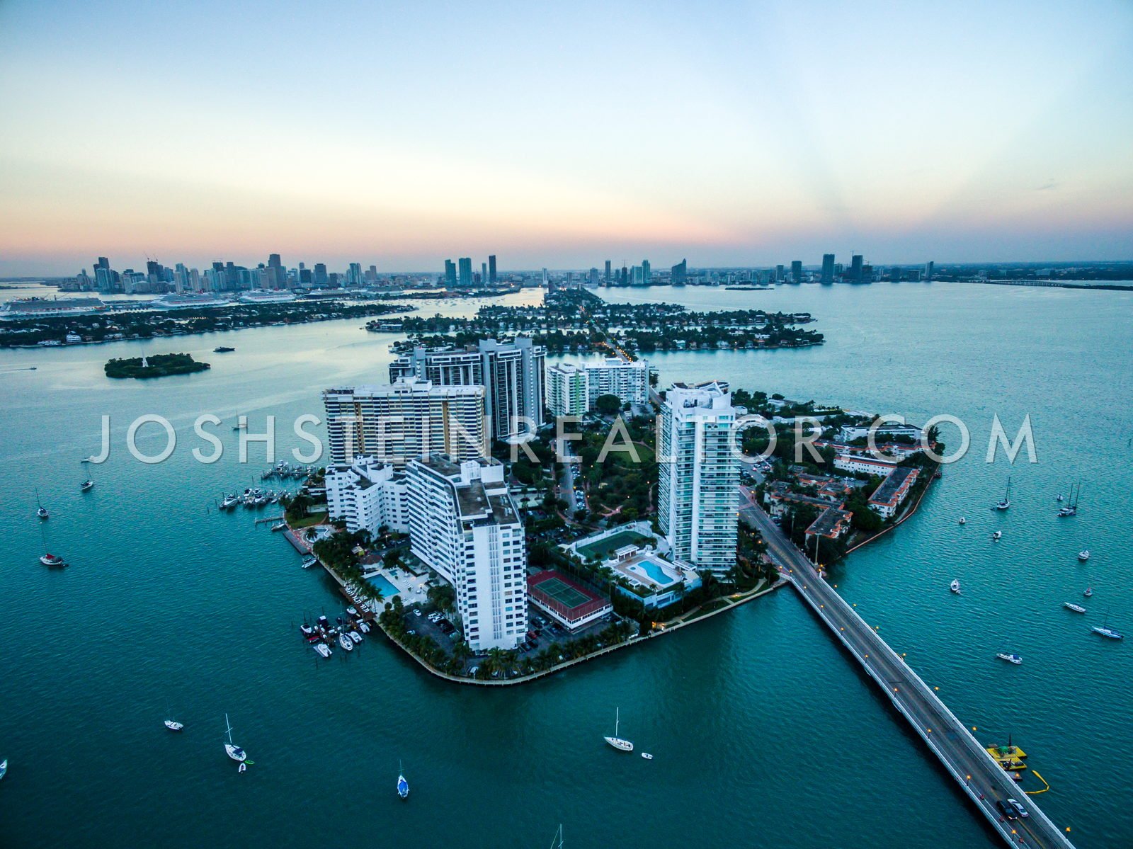 Aerial view of Belle Isle in Miami Beach