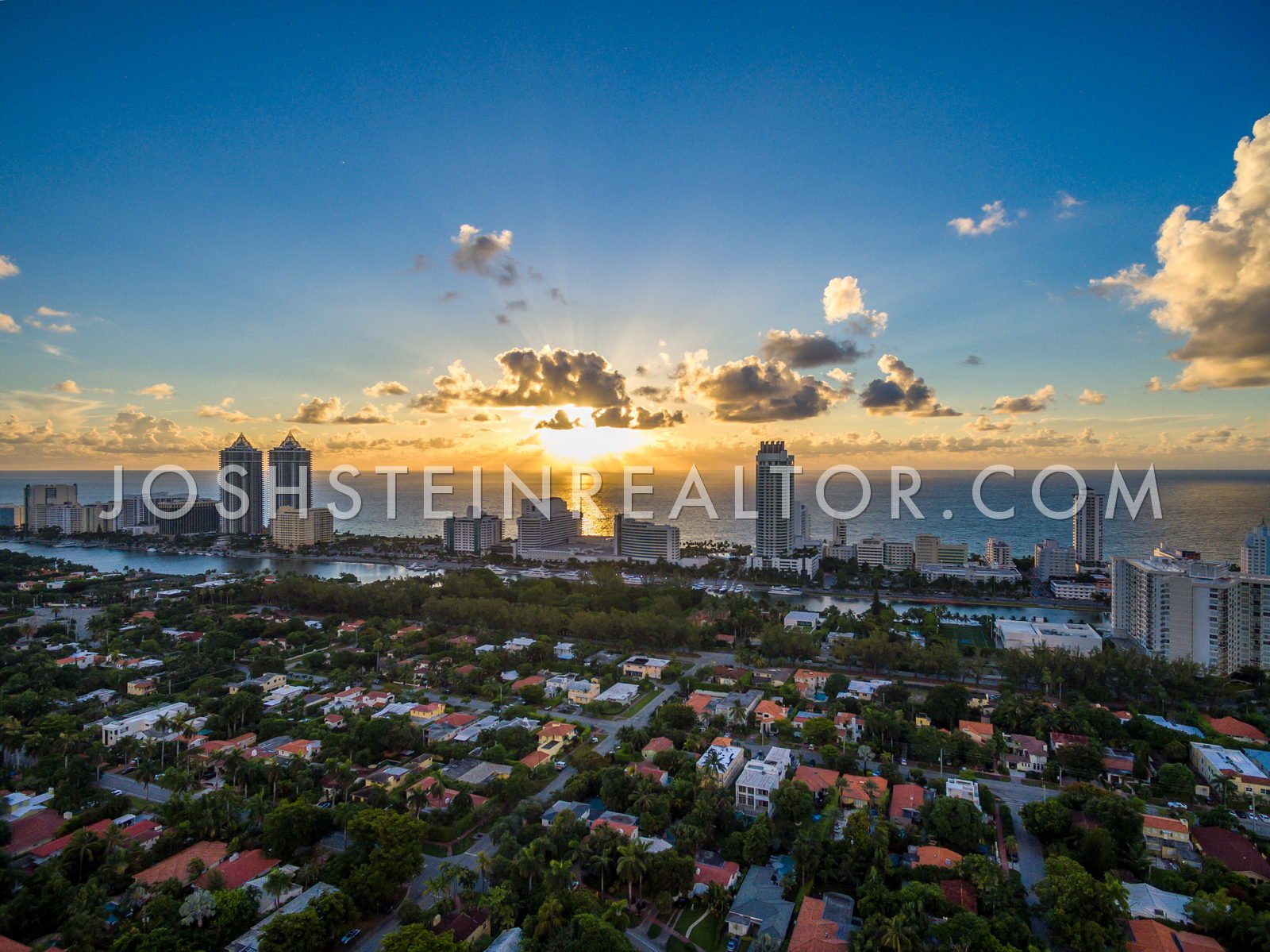 Aerial view of Homes in Miami Beach