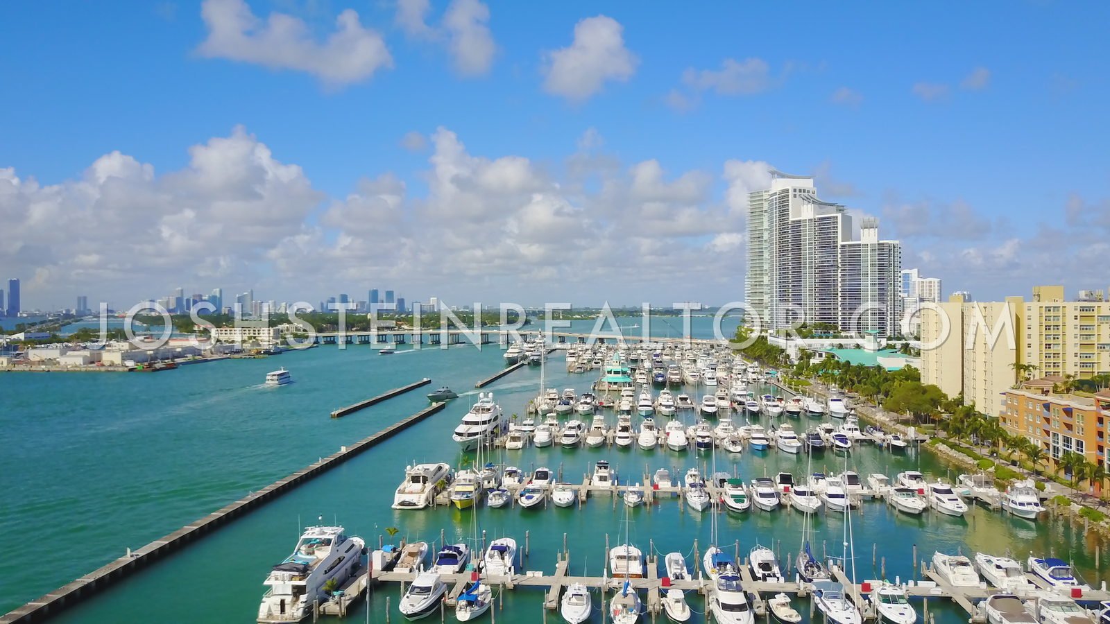 Aerial view of the Miami Beach Marina, South Beach