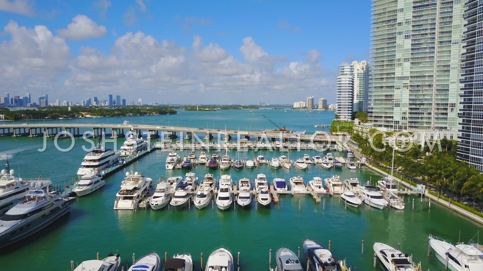 Aerial view of the Miami Beach Marina, South Beach