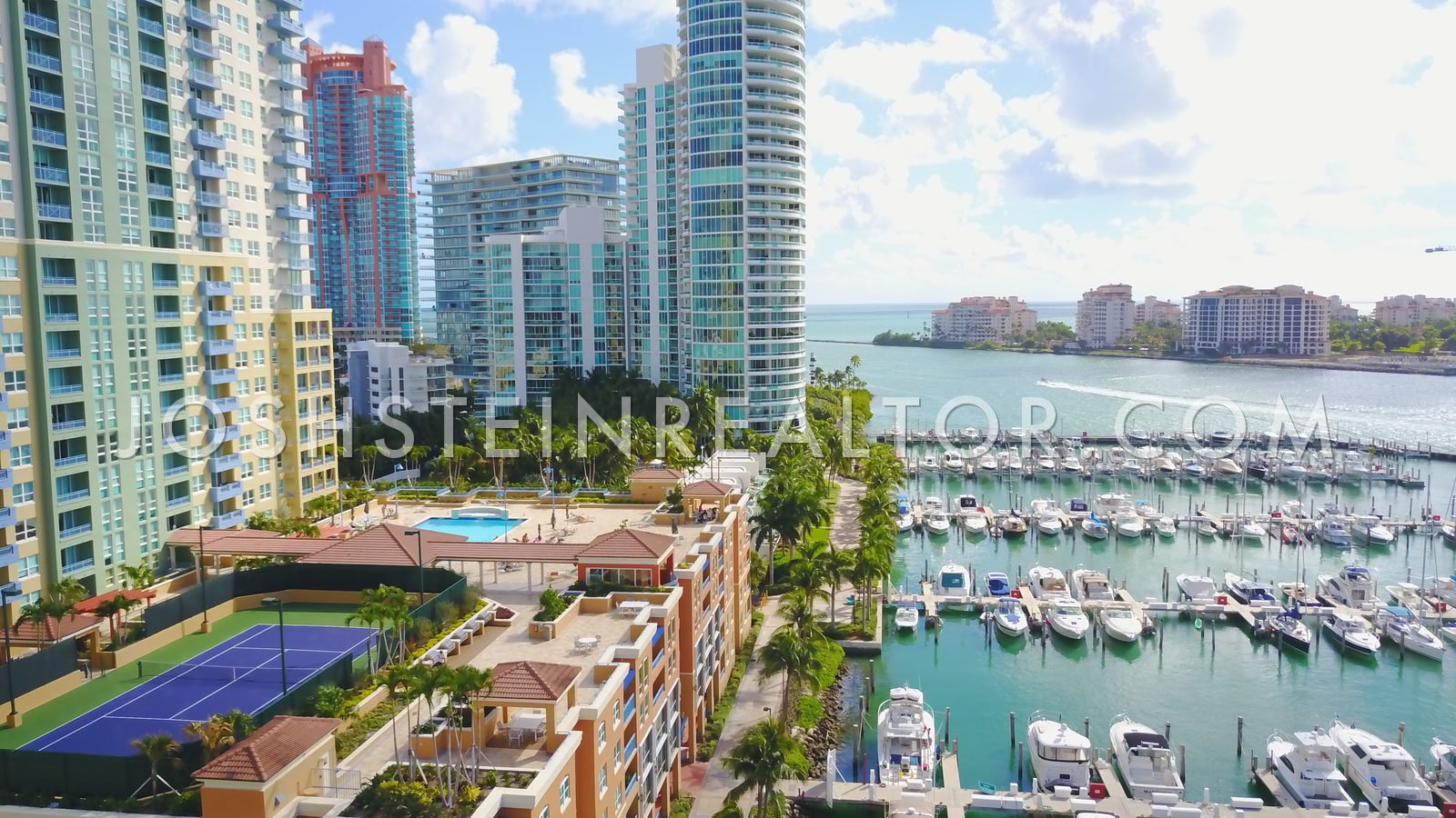 Aerial view of the Miami Beach Marina, South Beach